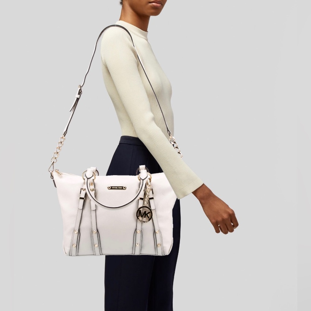 BRAND NEW Michael Kors white leather purse